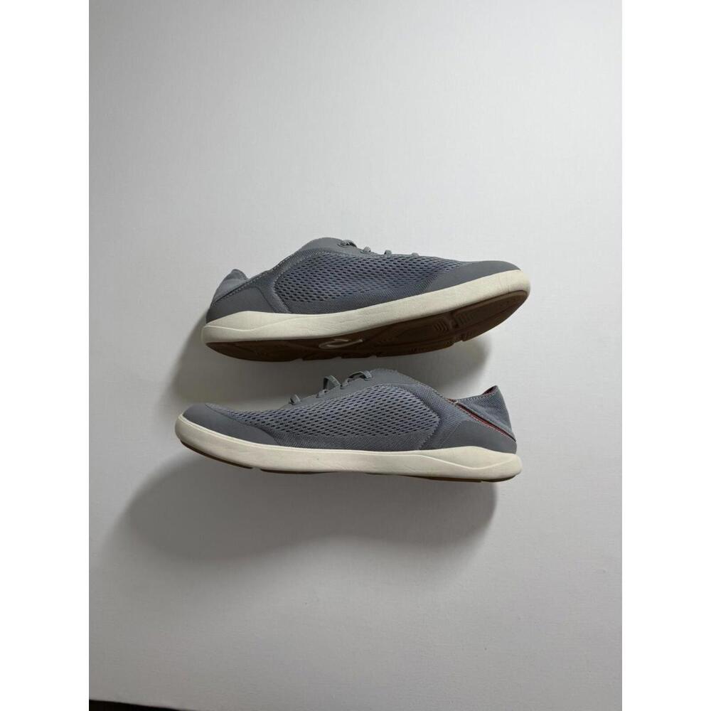 Olukai Moku Pae Shoes Sneakers Men's 10 Gray Mesh Slip On Casual Boat Loafers - Picture 2 of 7